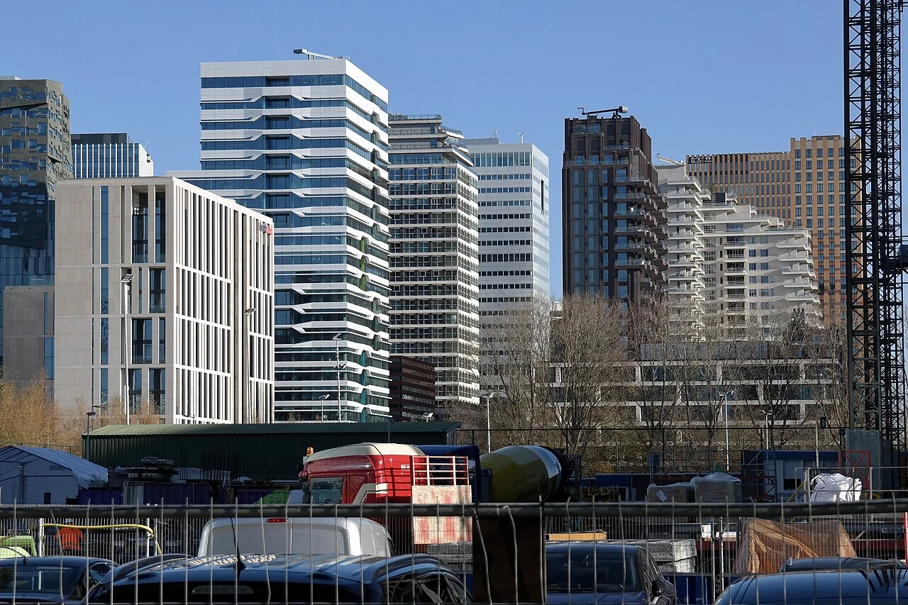 Zuidas business district in Amsterdam