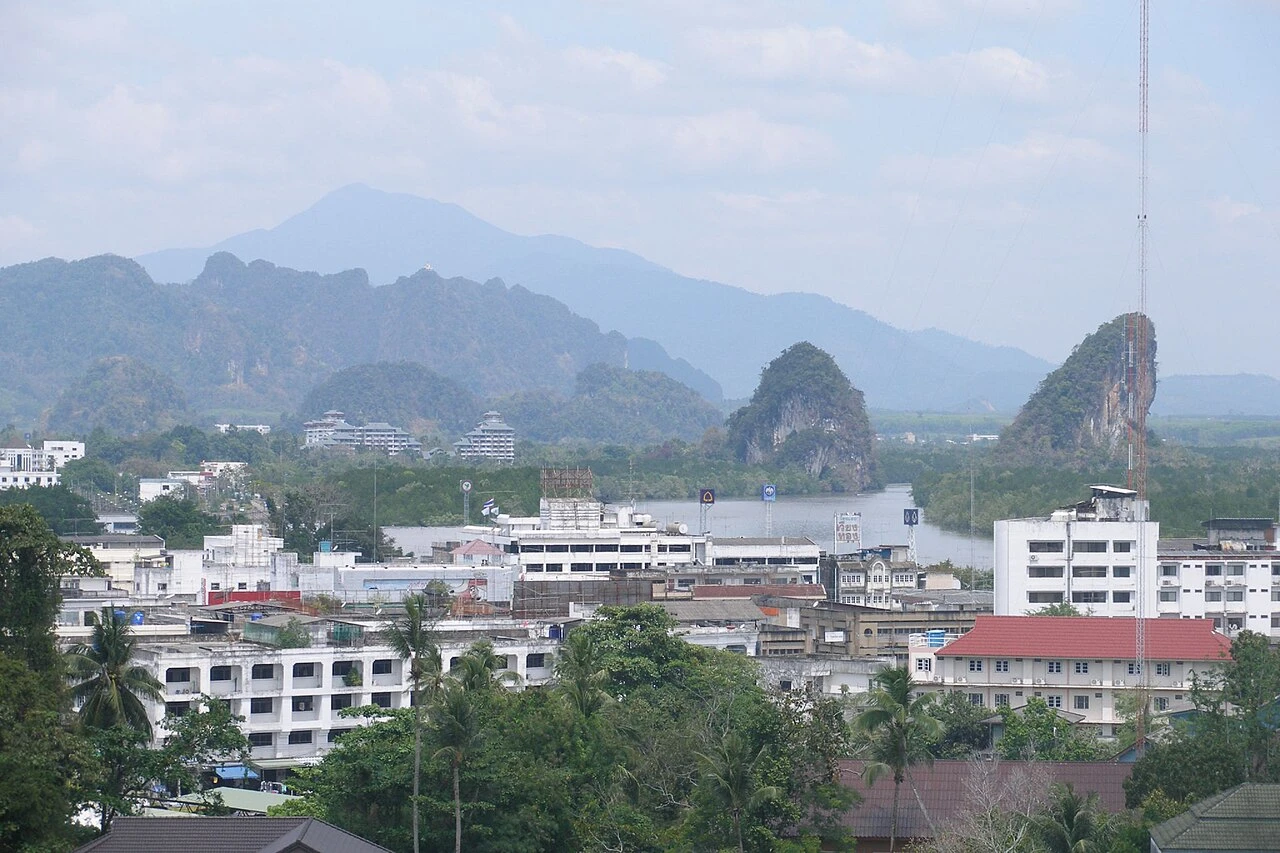 Town and river panorama in Krabi