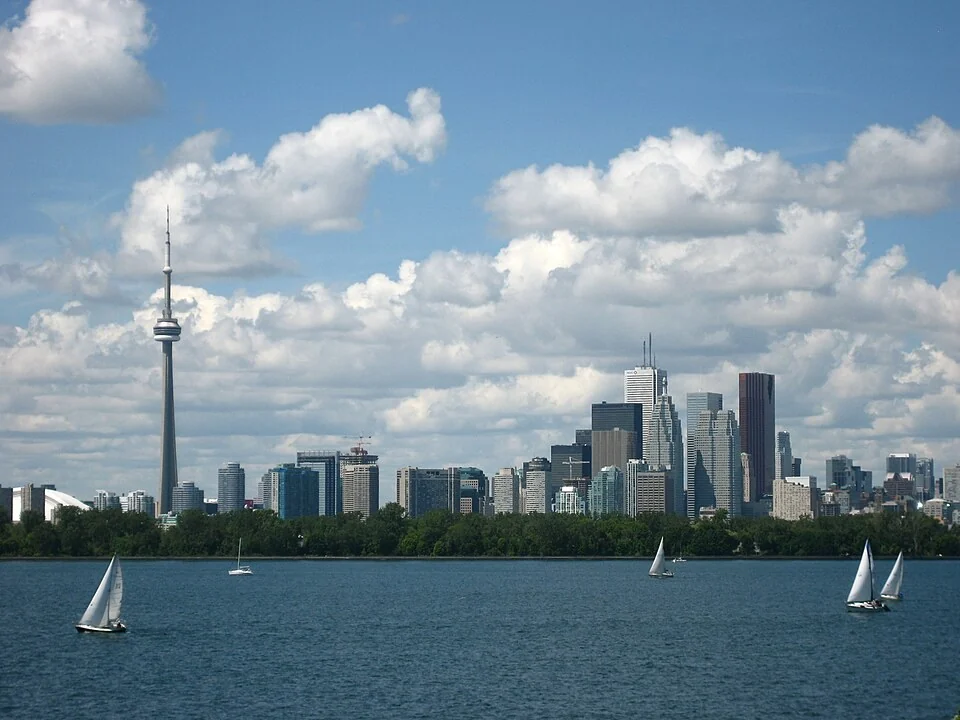Toronto waterfront and CN Tower in Toronto